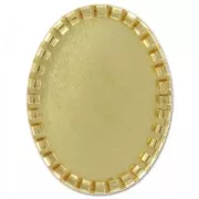 Medaglione per cabochon mm. 25x18 dorato con oro fino x1