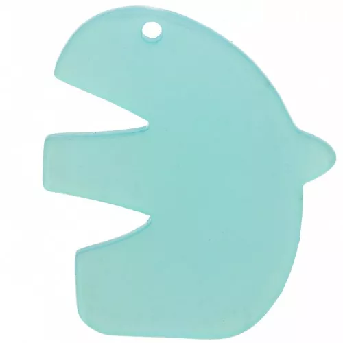 Pendente per uccelli in acrilico trasparente 30x26 mm - Verde acqua x1