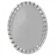 Medaglione per cabochon mm. 25x18 rodiato x1