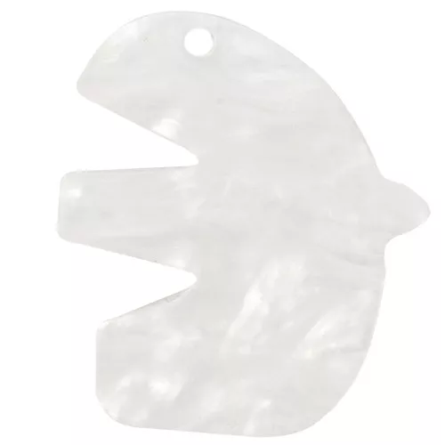 Pendente a forma di uccello in acrilico 30x26 mm - Bianco perlato x1
