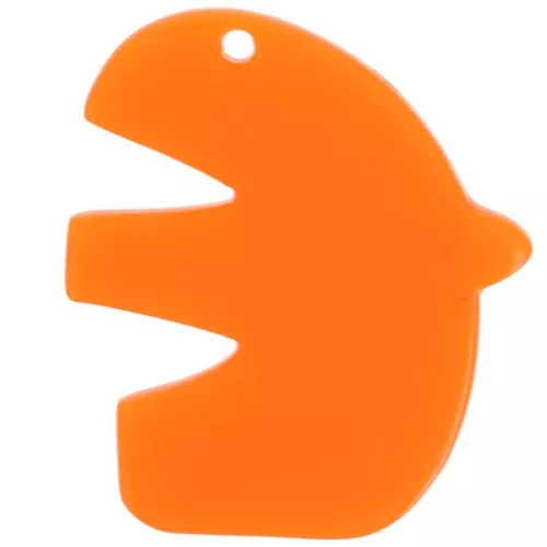 Pendente a forma di uccello in acetato traslucido 30x26 mm - Arancione x1