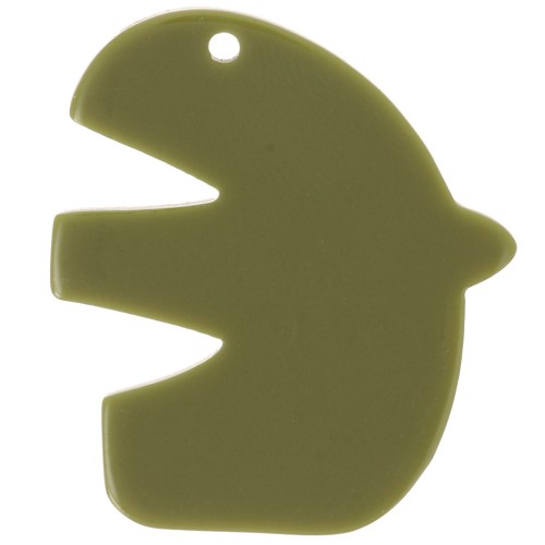 Pendente per uccelli in acrilico 30x26 mm - Khaki x1