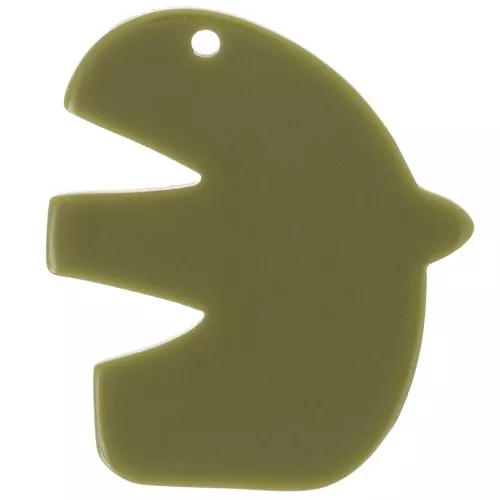 Pendente per uccelli in acrilico 30x26 mm - Khaki x1