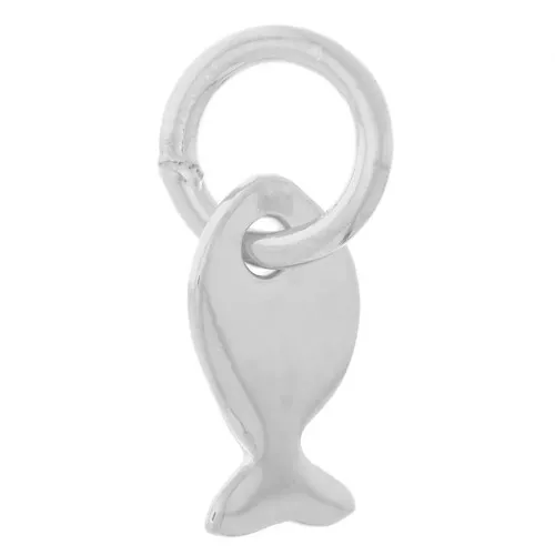 Ciondolo mini pesce 7x3,5 mm con anello aperto - Argento 925 x1