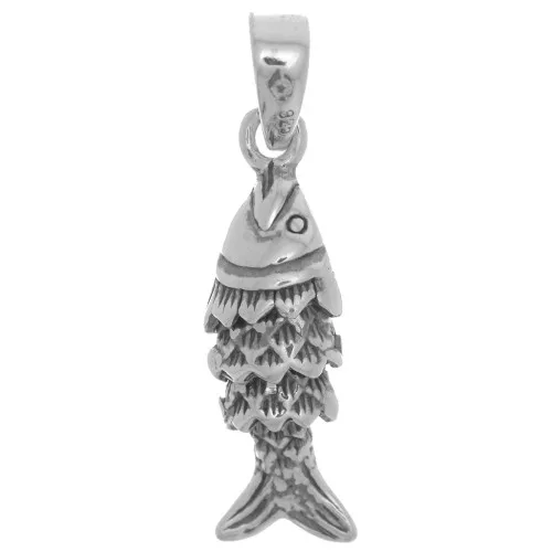 Pendente a forma di pesce articolato 19x6 mm con anello chiuso - Argento 925 x1