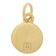 Mini ciondolo rotondo 6 mm - motivo tartaruga - anello chiuso - placcato oro 3 micron x1