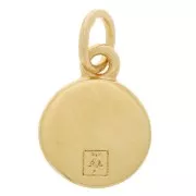 Mini ciondolo rotondo 6 mm - motivo tartaruga - anello chiuso - placcato oro 3 micron x1