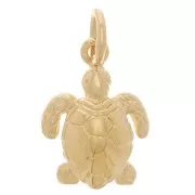 Ciondolo tartaruga 13x9 mm con anello chiuso - Placcato oro 3 micron x1