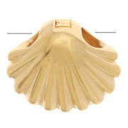 Perla di conchiglia 7x8 mm - Placcato oro 3 micron x1|raw }}