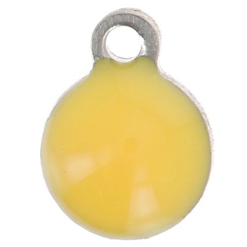 Ciondoli rotondi in resina epossidica da 4,5 mm - Acciaio inossidabile 304 - Ocra x5