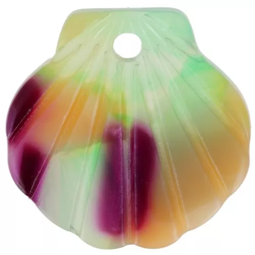 Pendente a forma di conchiglia in acetato da 16 mm - Conchiglia di tartaruga - Salmone - Viola x1