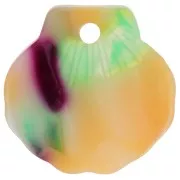 Pendente a forma di conchiglia in acetato da 16 mm - Conchiglia di tartaruga - Salmone - Viola x1