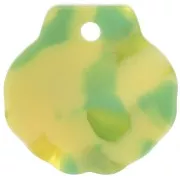Pendente a forma di guscio di tartaruga da 16 mm in acetato - Verde - Giallo x1