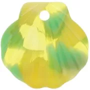 Pendente a forma di guscio di tartaruga da 16 mm in acetato - Verde - Giallo x1