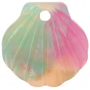 Arancione - Pendente conchiglia in acetato glitterato da 16 mm - Salmone - Rosa Pendente conchiglia in acetato glitterato da 16 mm - Salmone - Rosa