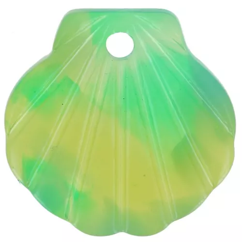 Pendente a forma di guscio di tartaruga da 16 mm in acetato - Verde scuro - Verde x1