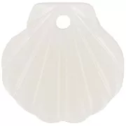 Beige - Pendente a conchiglia in acetato 16 mm - Beige marmorizzato - Avorio x1 Pendente a conchiglia in acetato 16 mm - Beige marmorizzato - Avorio x1