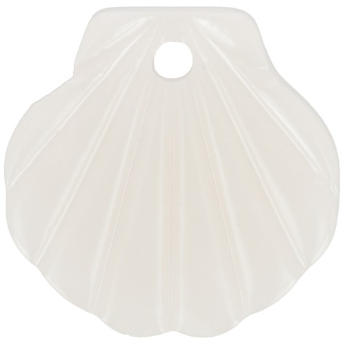 Pendente a conchiglia in acetato 16 mm - Beige marmorizzato - Avorio x1