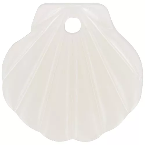 Pendente a conchiglia in acetato 16 mm - Beige marmorizzato - Avorio x1