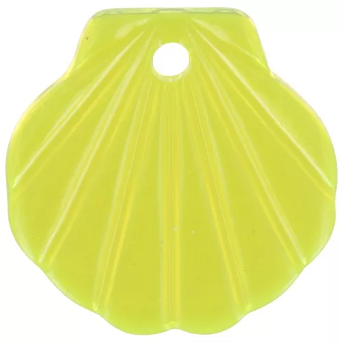 Pendente a conchiglia in acetato da 16 mm - Giallo fluorescente x1