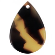 Pendente a goccia 22x15 mm in acetato - Tartaruga - Marrone - Nero x1