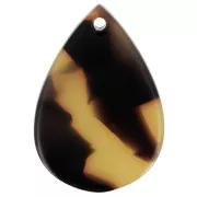 Pendente a goccia 22x15 mm in acetato - Tartaruga - Marrone - Nero x1