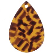Pendente a goccia 22x15 mm in acetato - Terrazzo Marrone - Nero x1