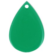Pendente a goccia 22x15 mm in acetato trasparente - Verde scuro x1