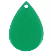 Pendente a goccia 22x15 mm in acetato trasparente - Verde scuro x1