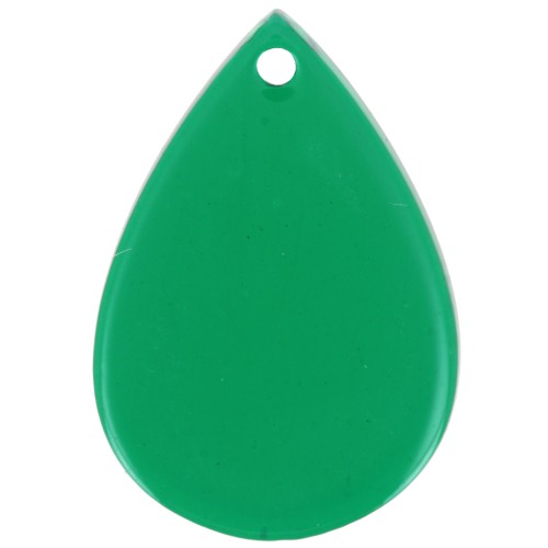 Pendente a goccia 22x15 mm in acetato trasparente - Verde scuro x1