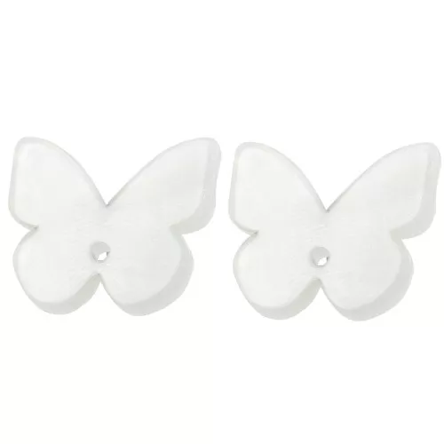 Orecchini a farfalla in acetato 16x19,5 mm - Bianco perlato x2