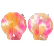Orecchini con perno in acetato da 16 mm - Guscio di tartaruga - Rosso x2