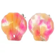 Orecchini con perno in acetato da 16 mm - Guscio di tartaruga - Rosso x2