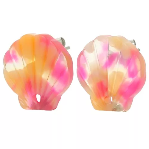 Orecchini con perno in acetato da 16 mm - Guscio di tartaruga - Rosso x2