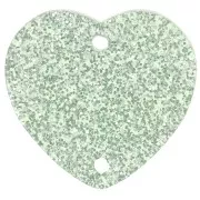 Distanziatore a cuore in acrilico 15x16,5 mm - Verde muschio glitterato x1