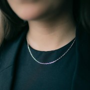 Collana maglia forzatina 2 mm a rettangolo limato - Argento 925 x42cm