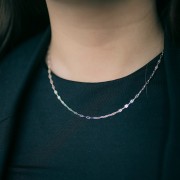 Collana con catena rettangolo da 2,35 mm - Argento 925 x42 cm