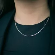 Collana con catena rettangolo da 2,35 mm - Argento 925 x42 cm