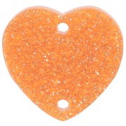 Distanziatore a cuore in acrilico 15x16,5 mm - Arancione glitterato x1|raw }}