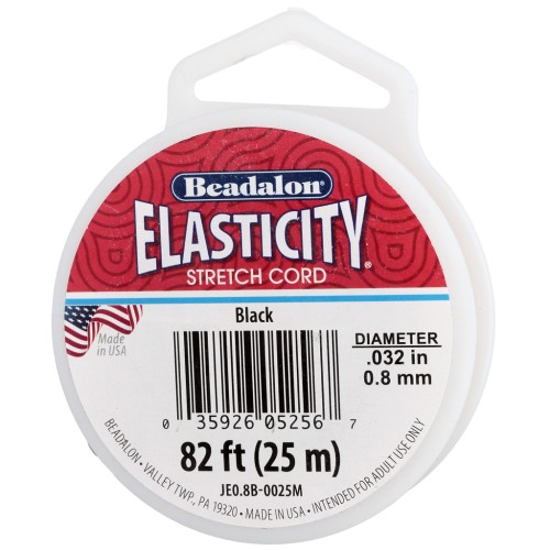 Elasticità 0,8 mm - Nero x25m
