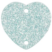 Distanziatore a cuore in acrilico 15x16,5 mm - Blu glitterato x1