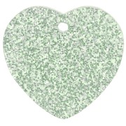 Zecchino a cuore in acrilico 15x16,5 mm - Glitter verde muschio x1|raw }}