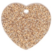 Zecchino a cuore in acrilico 15x16,5 mm - Bronzo glitterato x1|raw }}