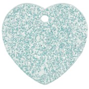 Zecchino a cuore in acrilico 15x16,5 mm - Glitter blu smerigliato x1|raw }}