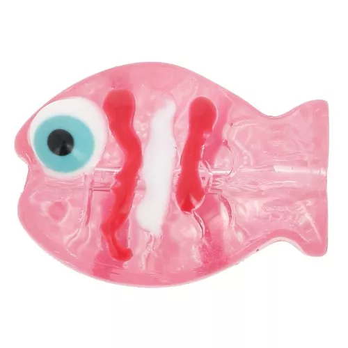 Perla di vetro pesce 14x10 mm - Rosso x1