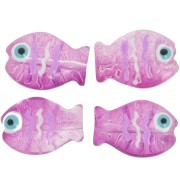 Perla di vetro pesce 14x10 mm - Plum x1
