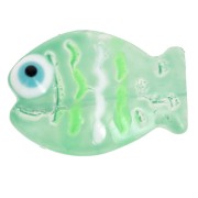 Perla di vetro pesce 14x10 mm - Verde chiaro x1