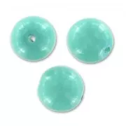 Perles en verre tchèque rondes Shiny  4 mm Turquoise Blue x50