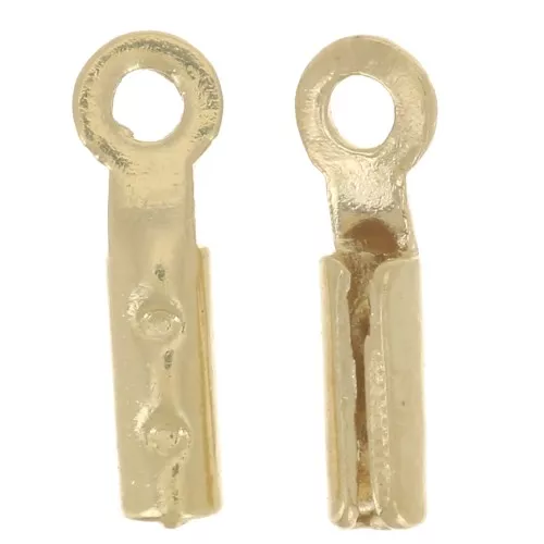 Chiudicordoncini rotondi 0,6 mm - placcate oro 3 micron x4
