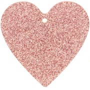 Pendente a cuore in acrilico 31x32 mm - Glitter rosa antico x1|raw }}